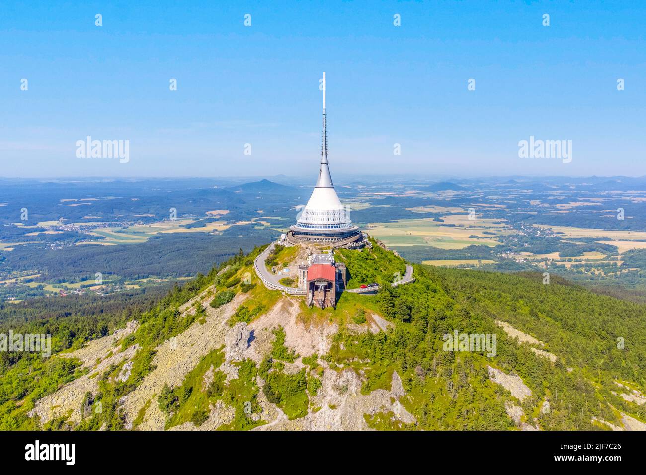 Jested Mountain Hotel von oben Stockfoto