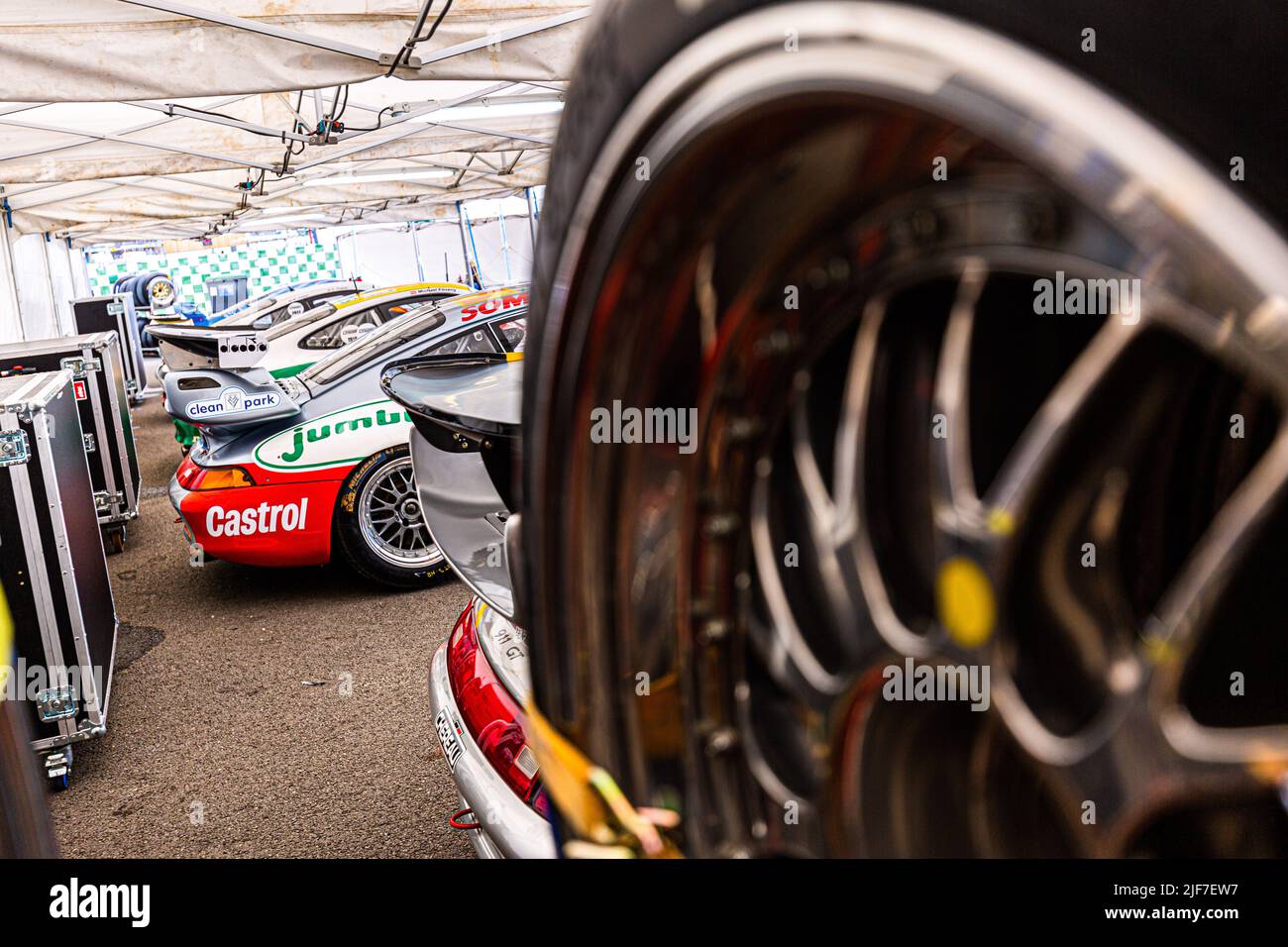 Porsche 993 GT2 Evo während der Le Mans Classic 2022 vom 30. Juni bis 3. Juli 2022 auf dem Circuit des 24 Heures du Mans in Le Mans, Frankreich - Foto: Damien Saulnier / Dppi /DPPI/LiveMedia Stockfoto