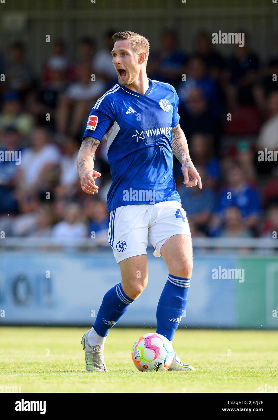 Sebastian POLTER (GE) Action, Fußball-Testspiel VfB Huels - FC Schalke 04 (GE) 0:14, am 29.. Juni 2022 in Marl/Deutschland. #Die DFL-Vorschriften verbieten die Verwendung von Fotos als Bildsequenzen und/oder quasi-Video # Â Stockfoto