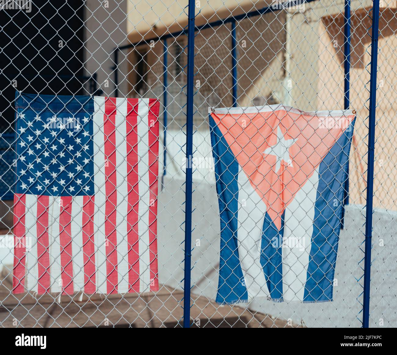 Flagge USA und Kuba Stockfoto