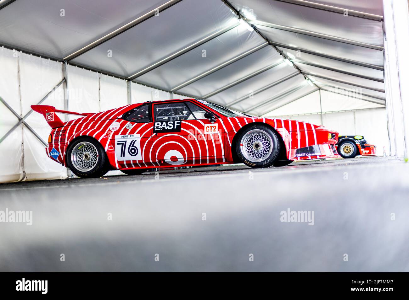 BMW M1 während der Le Mans Classic 2022 vom 30. Juni bis 3. Juli 2022 auf dem Circuit des 24 Heures du Mans in Le Mans, Frankreich - Foto: Damien Saulnier/DPPI/LiveMedia Stockfoto