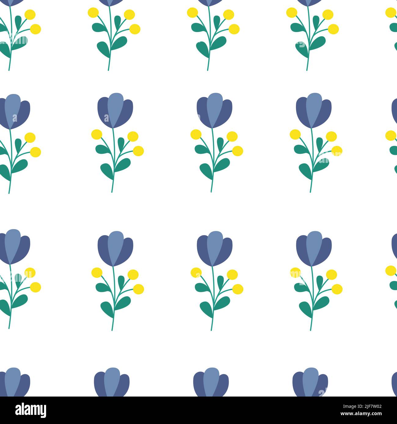 Florales Nahtloses Muster, Blumendruck, Zweig und Blätter. Vektorgrafik Stock Vektor