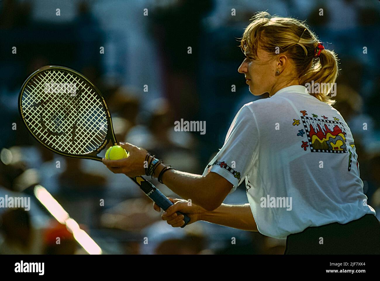 Steffi Graf (GER) tritt bei den US Open Tennis 1989 an. Stockfoto