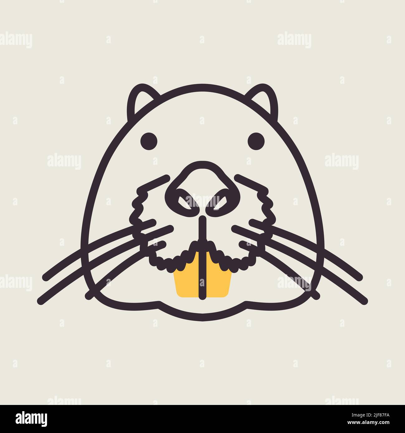 Otterbiber-Symbol. Vektor des Tierkopfs. Zeichen Landwirtschaft. Graph-Symbol für Ihr Website-Design, Logo, App, UI. EPS10. Stock Vektor