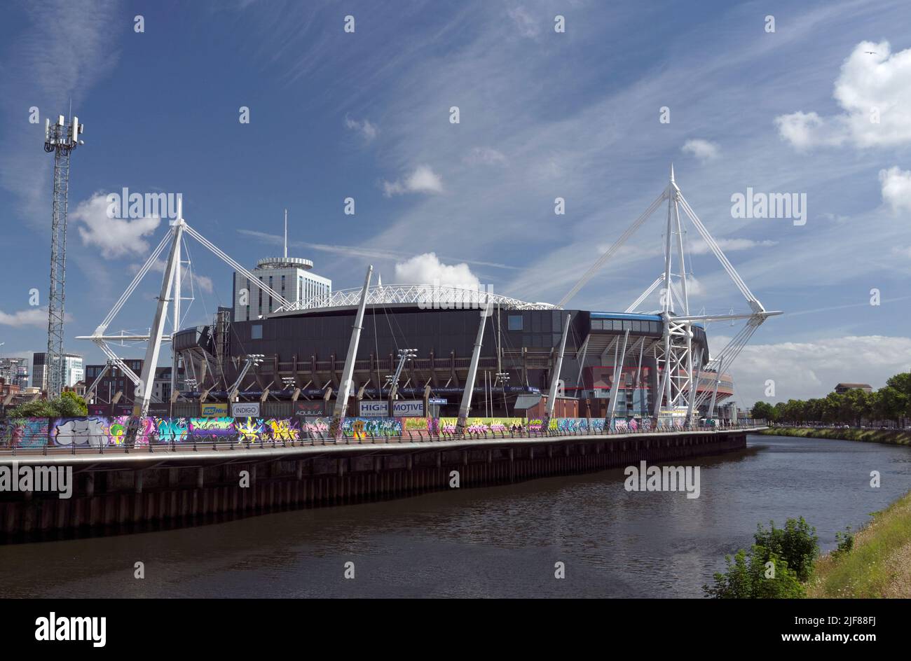 Cardiff National Rugby Stadium, das Fürstentum Stadium, früher das Millennium Stadium. (Auch Cardiff Arms Park). Juni 2022, Sommer. Stockfoto