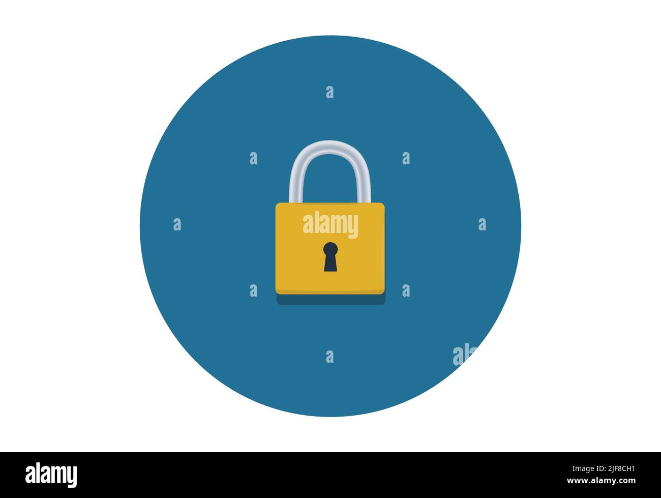 Isoliertes Vorhängeschloss- und Schlosssymbol, SSL-Konzept, Datenschutz, Sicherheit und Internetsicherheit von Informationen Stock Vektor