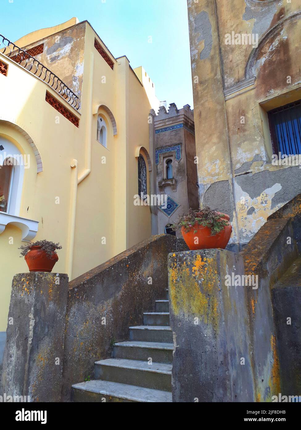 Alte Treppe auf der Insel Capri Italien Stockfoto Alte Treppe auf der Insel Capri Italien Stockfoto
