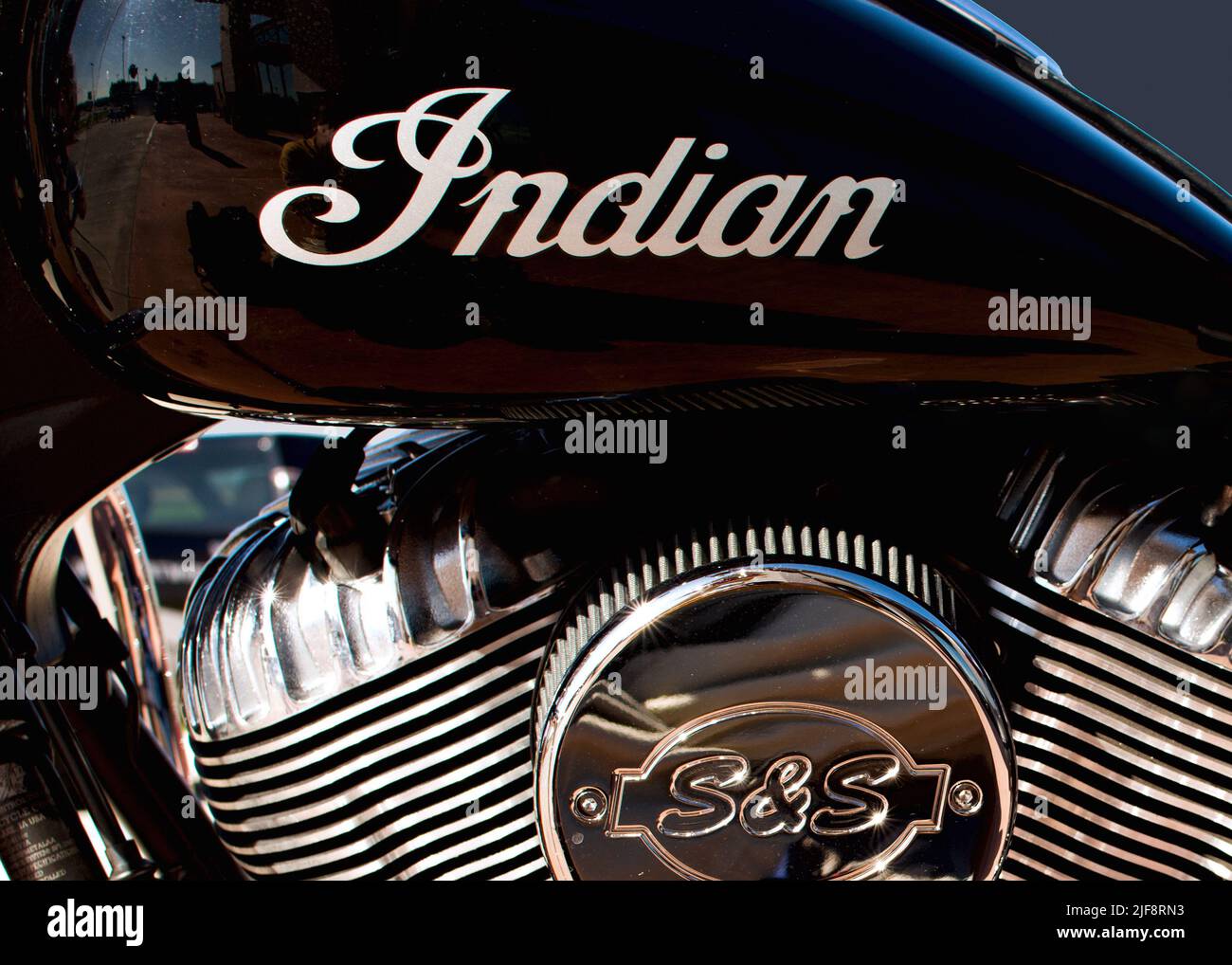 Indisches Motorrad Nahaufnahme Detail Stockfoto
