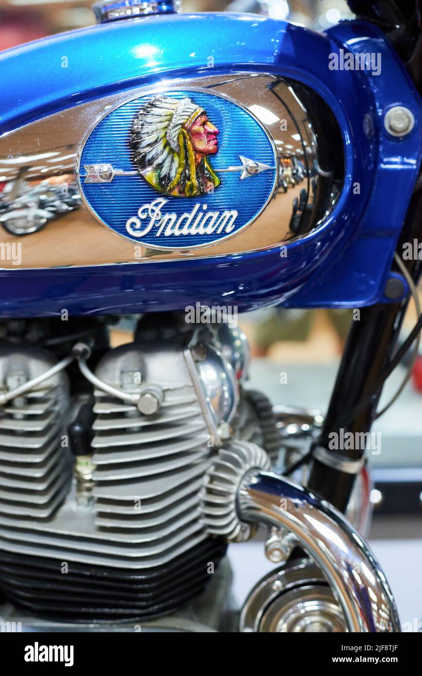 Indisches Motorrad Nahaufnahme Detail Stockfoto