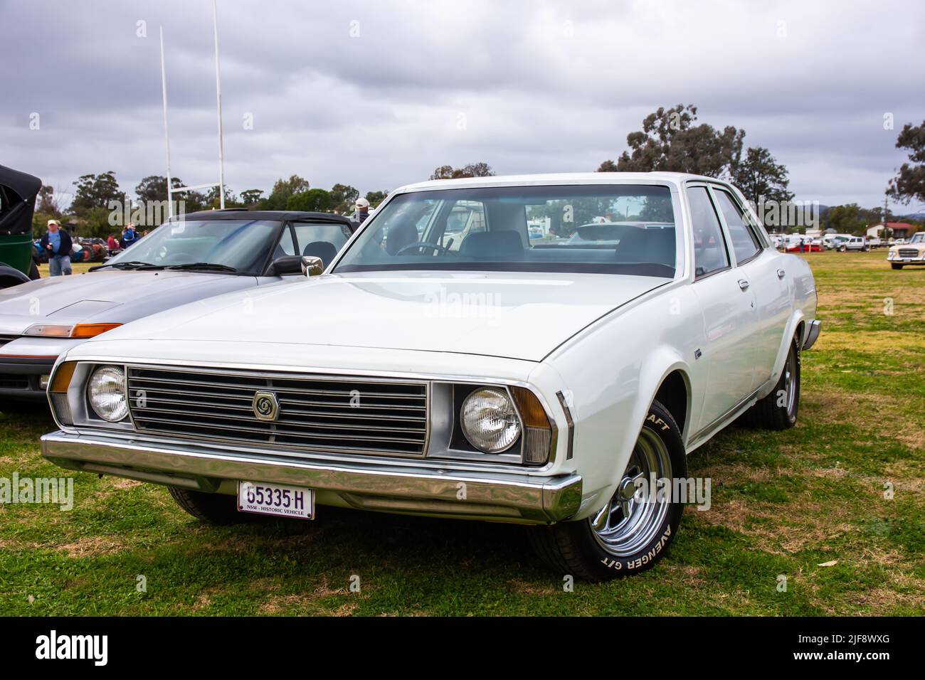Australian 1970s Leyland P76 Familienlimousine. Stockfoto