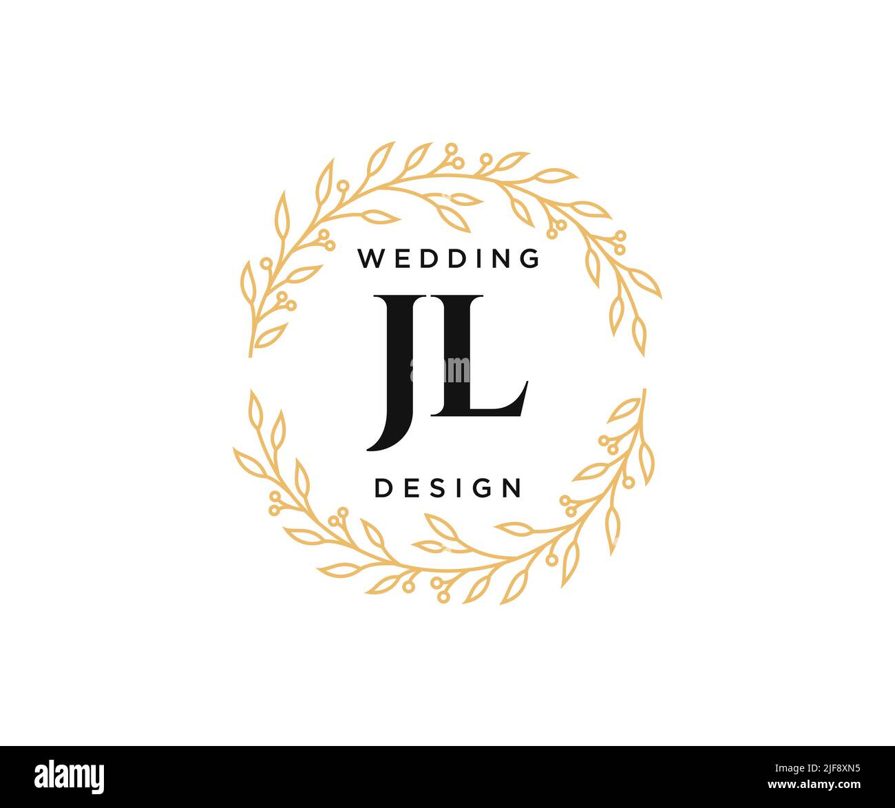 JL Initials Letter Hochzeit Monogram Logos Kollektion, handgezeichnete moderne minimalistische und florale Vorlagen für Einladungskarten, Save the Date, elegant Stock Vektor