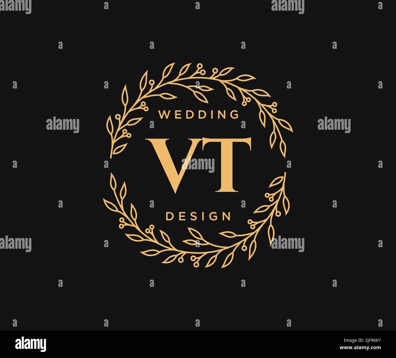VT Initials Letter Hochzeit Monogram Logos Kollektion, handgezeichnete moderne minimalistische und florale Vorlagen für Einladungskarten, Save the Date, elegant Stock Vektor
