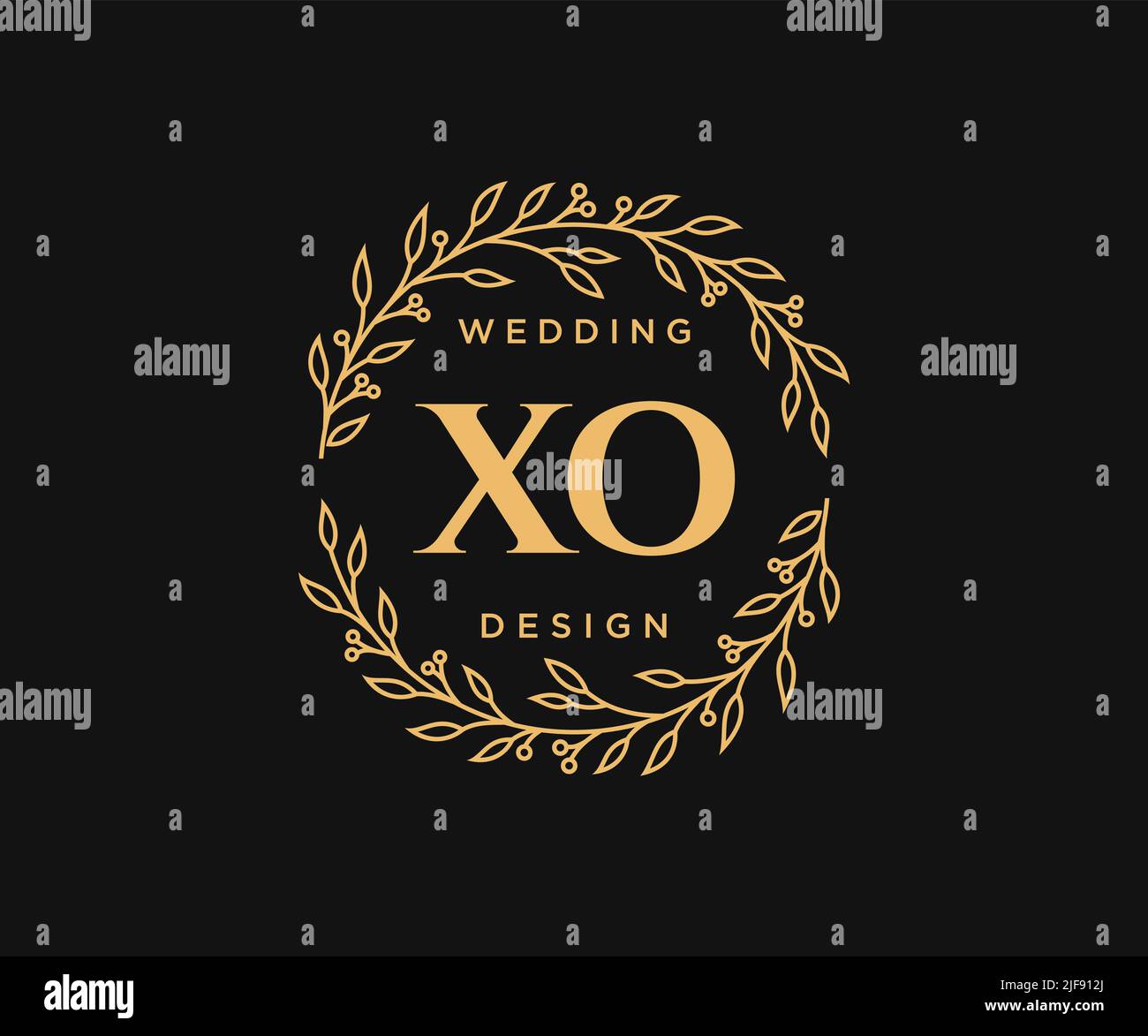 XO Initials Letter Hochzeit Monogram Logos Kollektion, handgezeichnete moderne minimalistische und florale Vorlagen für Einladungskarten, Save the Date, elegant Stock Vektor