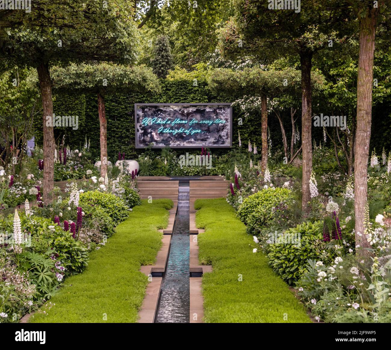 The Perennial Garden „With Love“ bei der Chelsea Flower Show, London. Entworfen von Richard Miers. Stockfoto