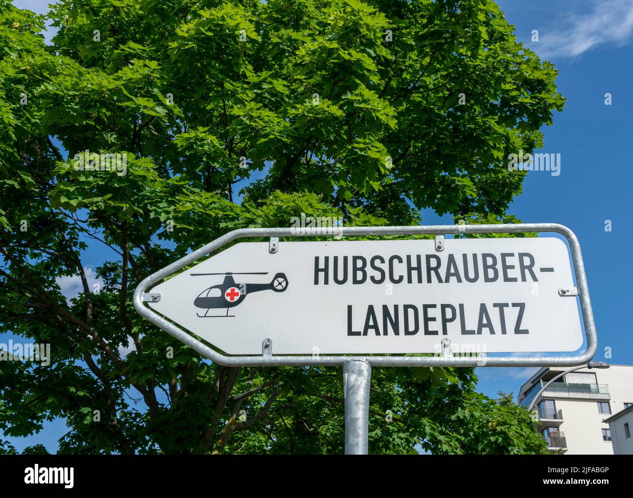 Schild, Helipad, Bundeswehrkrankenhaus, Berlin-Mitte, Berlin, Deutschland Stockfoto