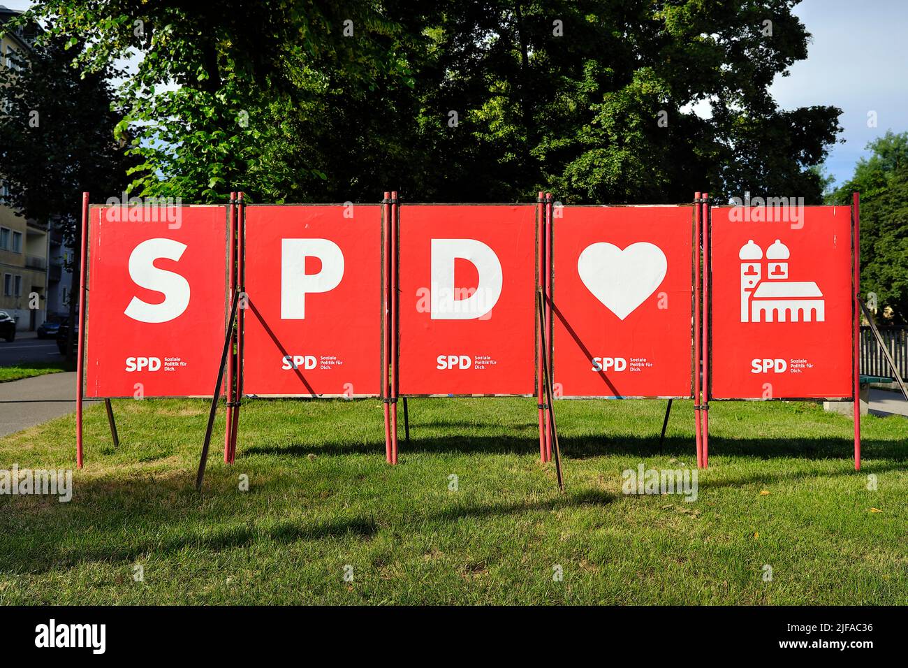SPD-Wahlplakat, München, Bayern, Deutschland Stockfoto