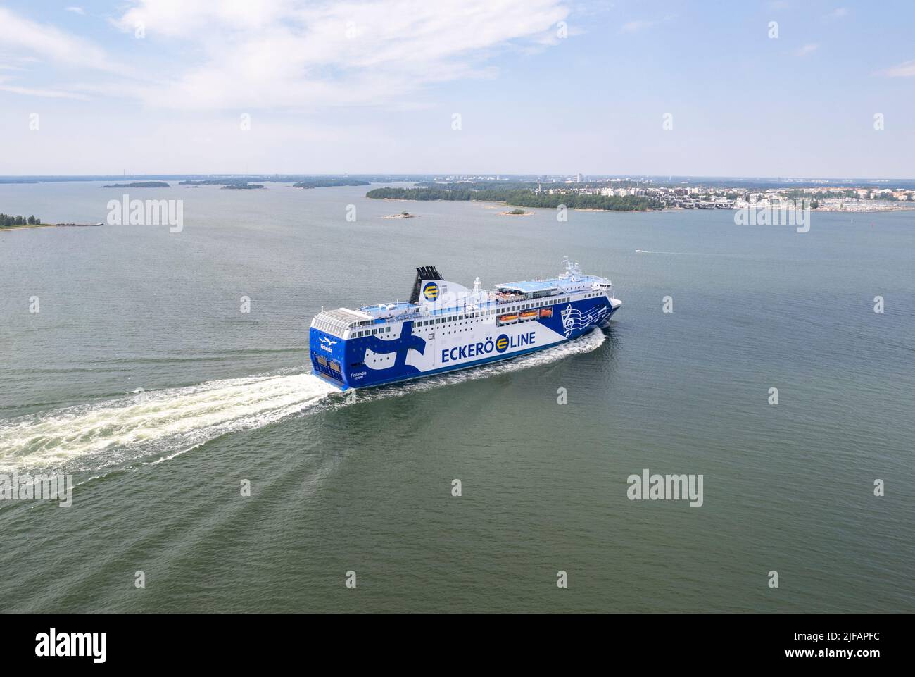 Passagierfähre Finlandia in der Nähe des Hafens von Helsinki in Finnland Stockfoto