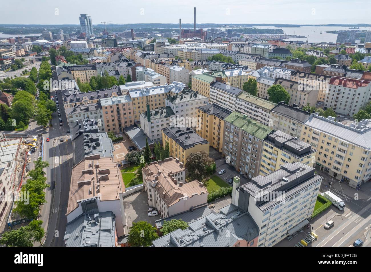 Helsinki, Finnland Nachbarschaft von oben Stockfoto