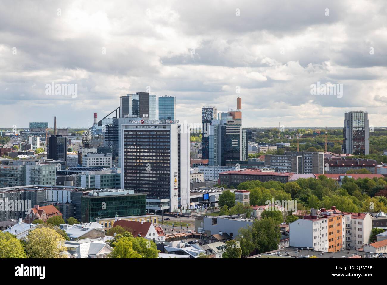 Blick auf das Stadtzentrum von Tallinn Stockfoto