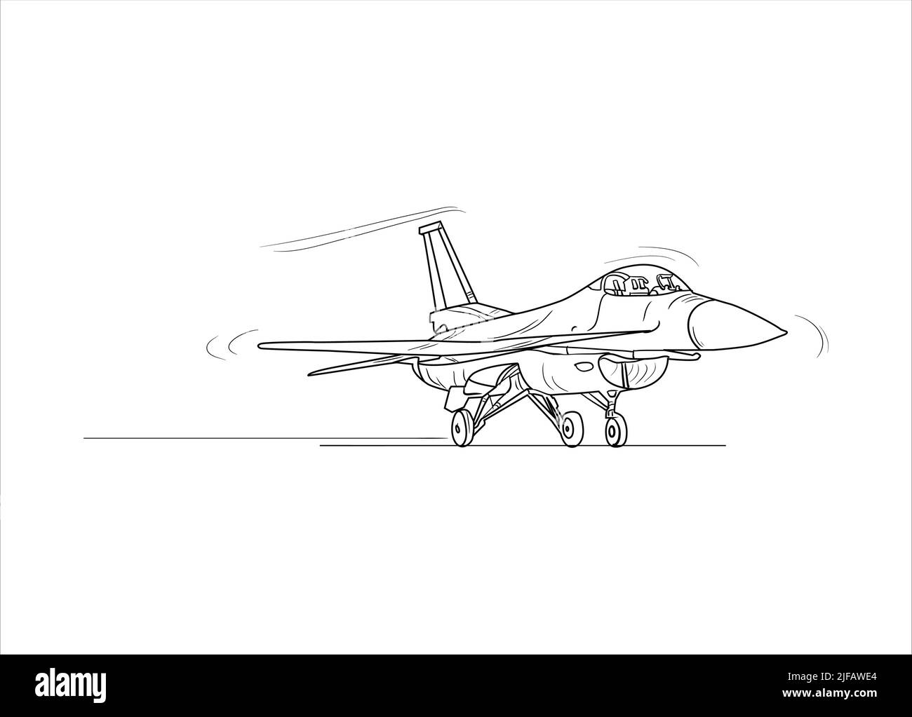 Flugzeug Zeichnung Linie Kunst Vektor Illustration für Malbuch. Cartoon