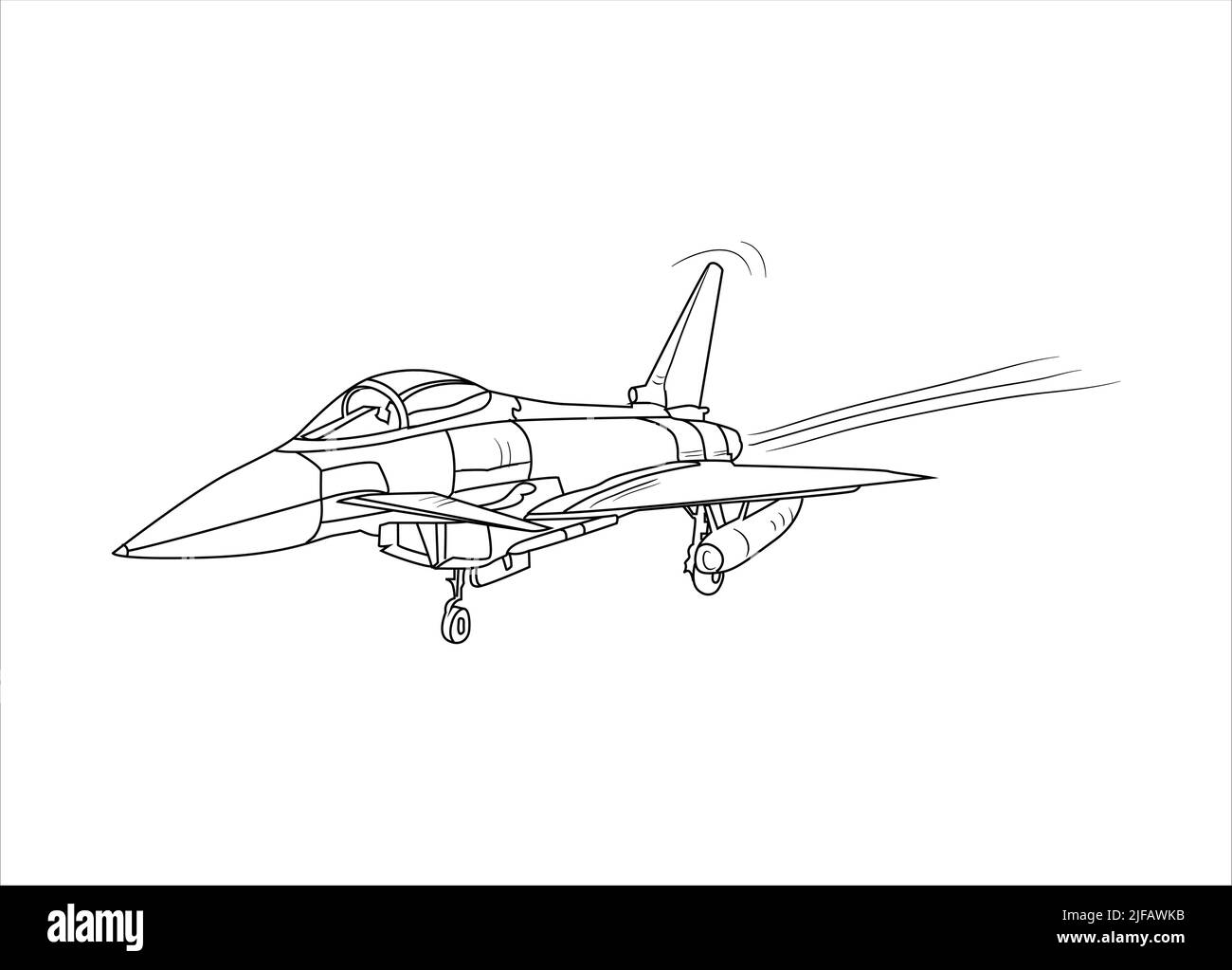 Flugzeug Zeichnung Linie Kunst Vektor Illustration für Malbuch. Cartoon