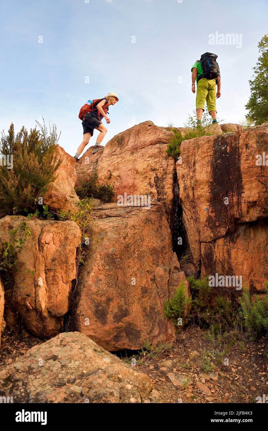 Frankreich, Var, zwischen Bagnols en Foret und Roquebrune sur Argens, Wanderung in den Gorges du Blavet Stockfoto