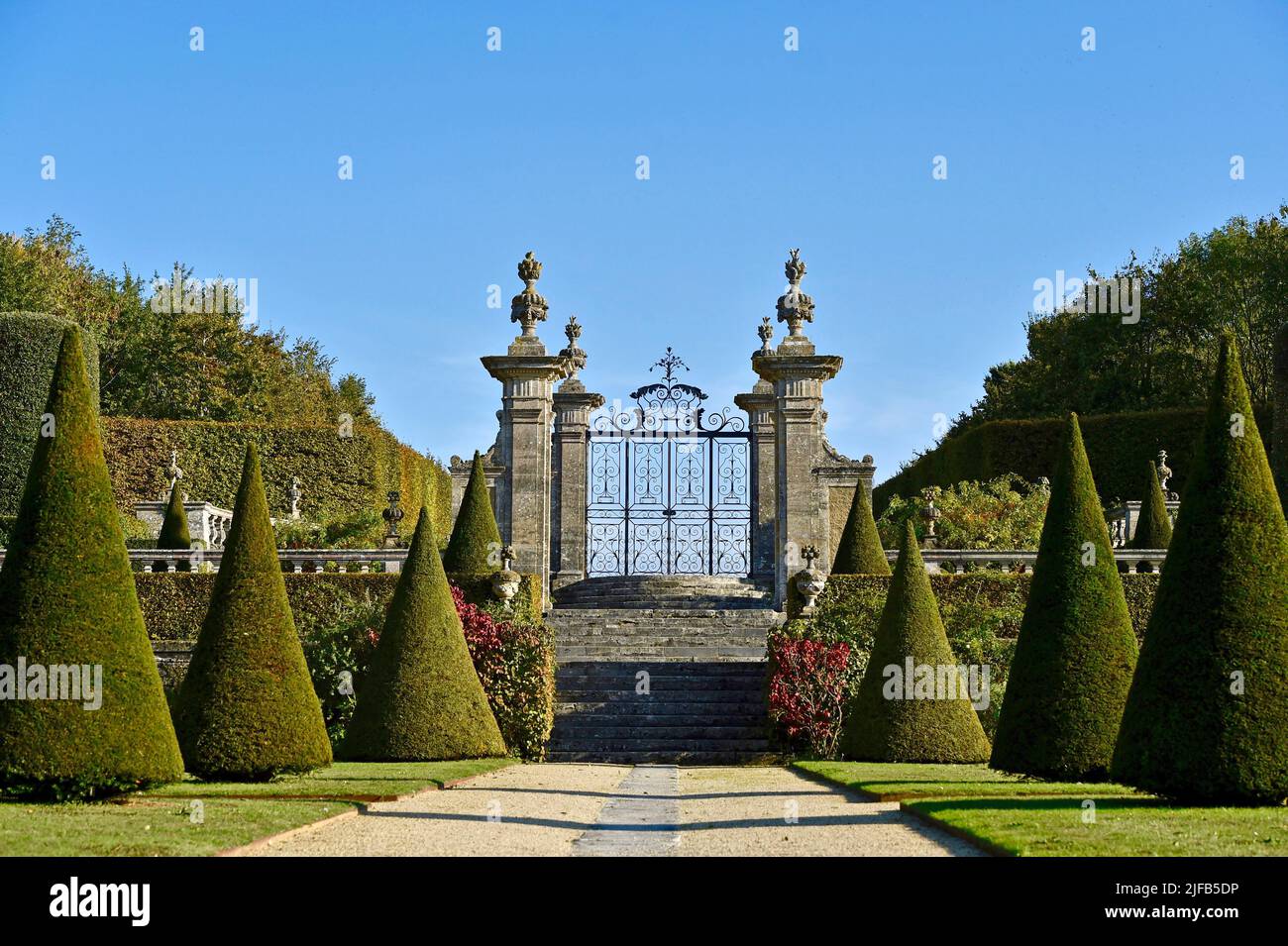 Frankreich, Calvados, Park und Schloss von Brécy (17. Jahrhundert), beschriftet bemerkenswerte Garten Stockfoto