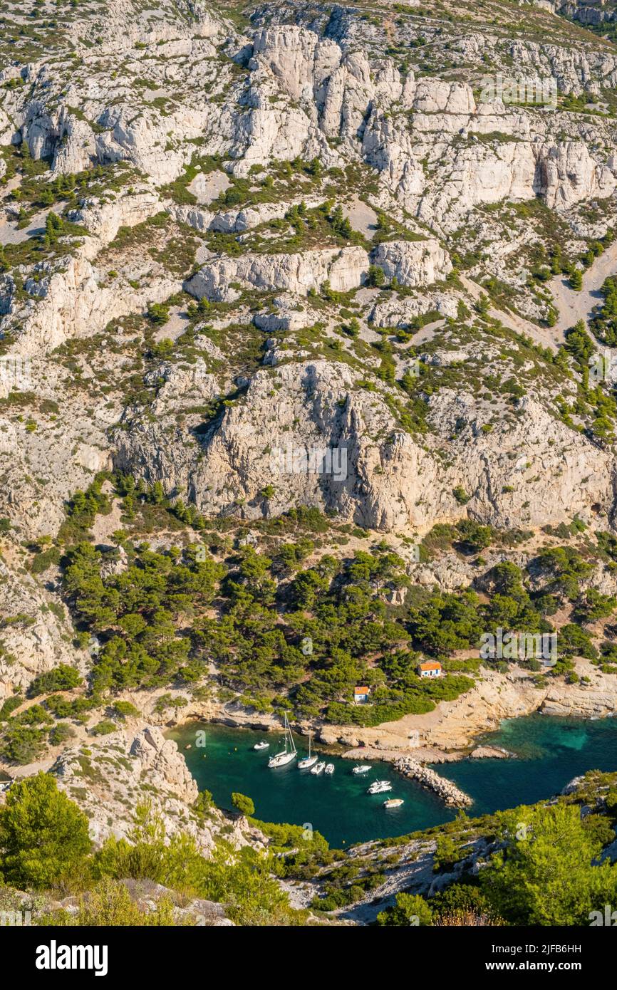 Frankreich, Bouches du Rhone, Marseille, Nationalpark Calanques, Calanque de Morgiou Stockfoto
