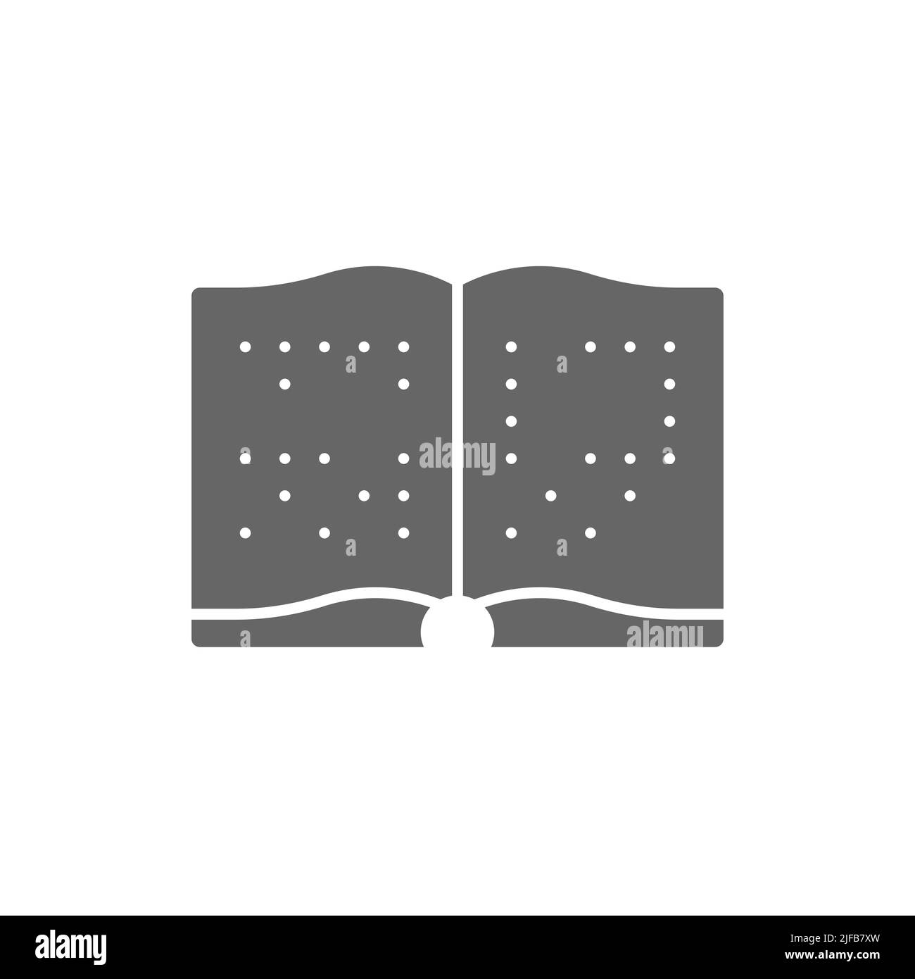 Braille Buch Glyphe Symbol. Lineare Stil Zeichen für mobile Konzept und Web-Design. Symbol für Glyphen-Vektor für blinde Buchseiten. Symbol, Logo-Illustration. Vektorgrafiken Stock Vektor