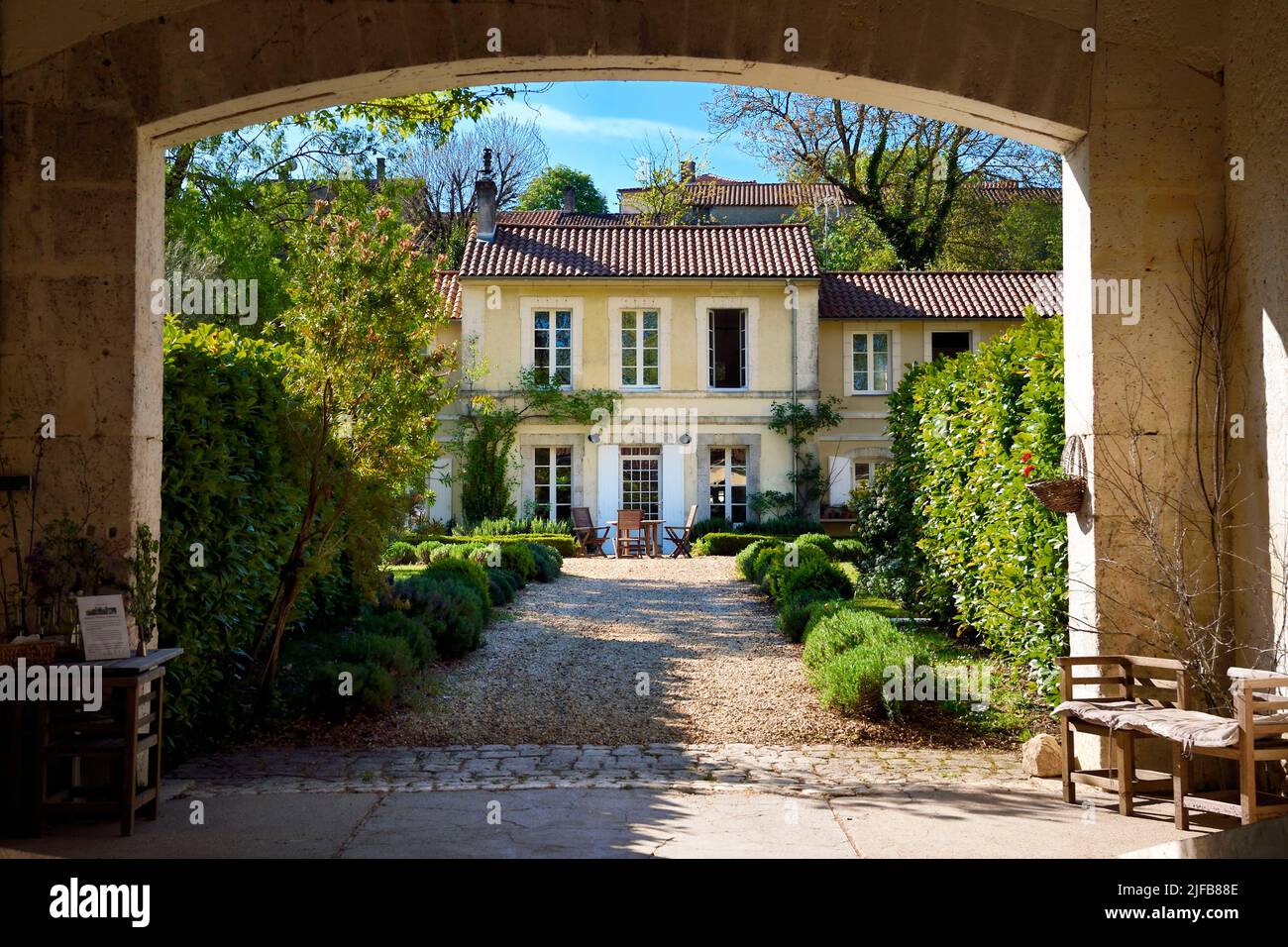 France, Charente, Bourg-Charente, bed and Breakfast le Domaine des Platanes Stockfoto