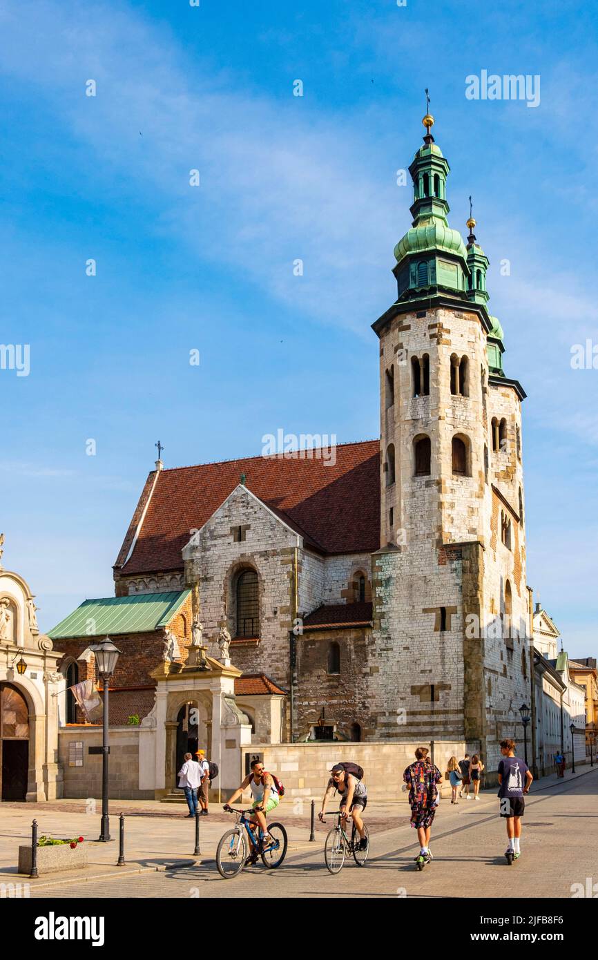 Polen, Kleinpolen, Krakau, Altstadt (Stare Miasto), die von der UNESCO zum Weltkulturerbe erklärt wurde, St. Andreas-Kirche aus dem 11.. Jahrhundert in der Grodzka-Straße Stockfoto