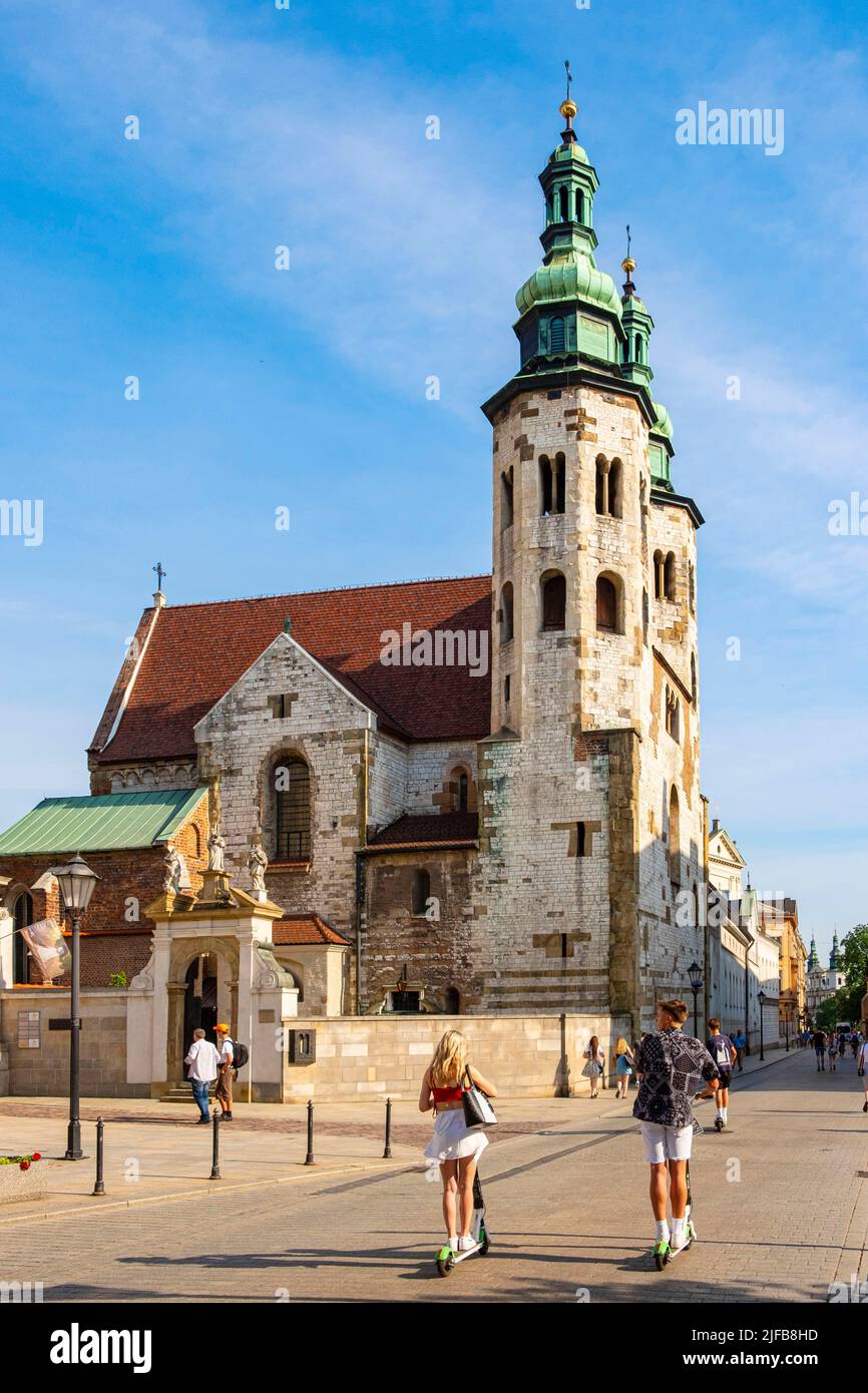 Polen, Kleinpolen, Krakau, Altstadt (Stare Miasto), die von der UNESCO zum Weltkulturerbe erklärt wurde, St. Andreas-Kirche aus dem 11.. Jahrhundert in der Grodzka-Straße Stockfoto