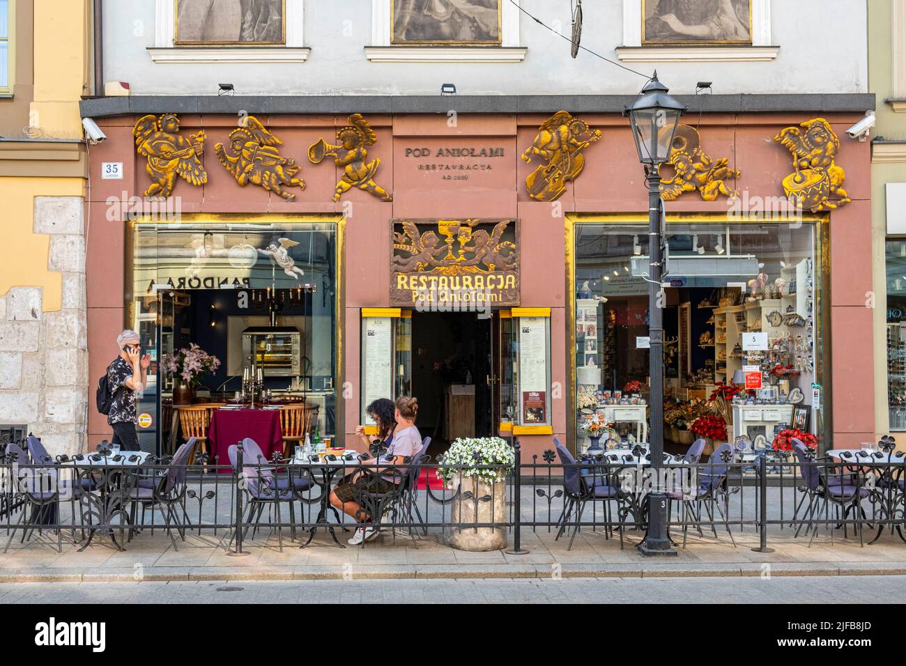 Polen, Kleinpolen, Krakau, Altstadt (Stare Miasto), UNESCO-Weltkulturerbe, Restaurant Stockfoto