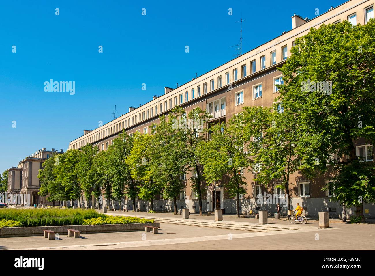 Polen, Kleinpolen, Krakau, Nowa Huta, Bezirk, der in kommunistischen Zeiten nach sowjetischem Vorbild erbaut wurde Stockfoto