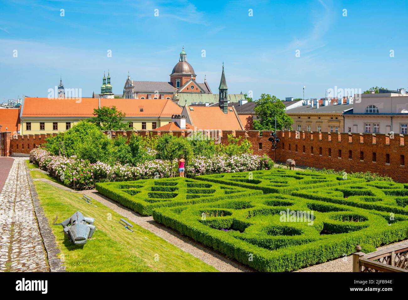 Polen, Kleinpolen, Krakau, von der UNESCO zum Weltkulturerbe erklärt, Wawel Castle on Royal Hill Stockfoto