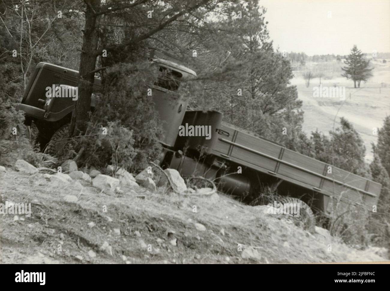 Probe mit beladen Geländewagen 939 an der Army Motor School. Abschlusstest in Strängnäs im April 1962. Stockfoto