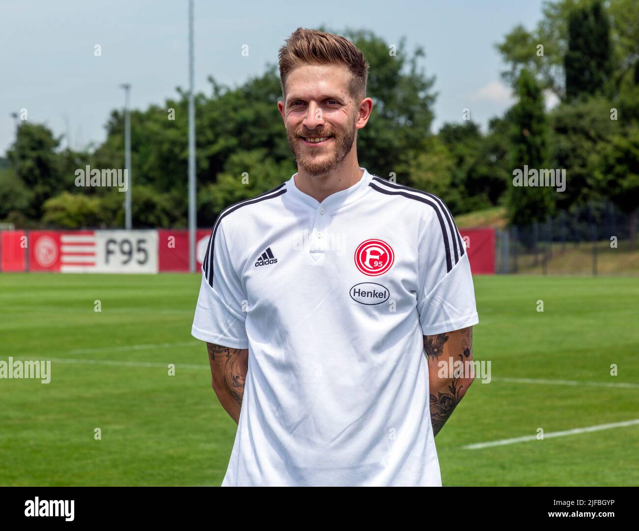 Fußball, 2. Bundesliga, 2022/2023, Fortuna Düsseldorf, Merkur Spiel Arena, Medientag, Teampräsentation für die neue Spielsaison, Pressefotoaufnahmen, Wächter Nils Kriszio Stockfoto