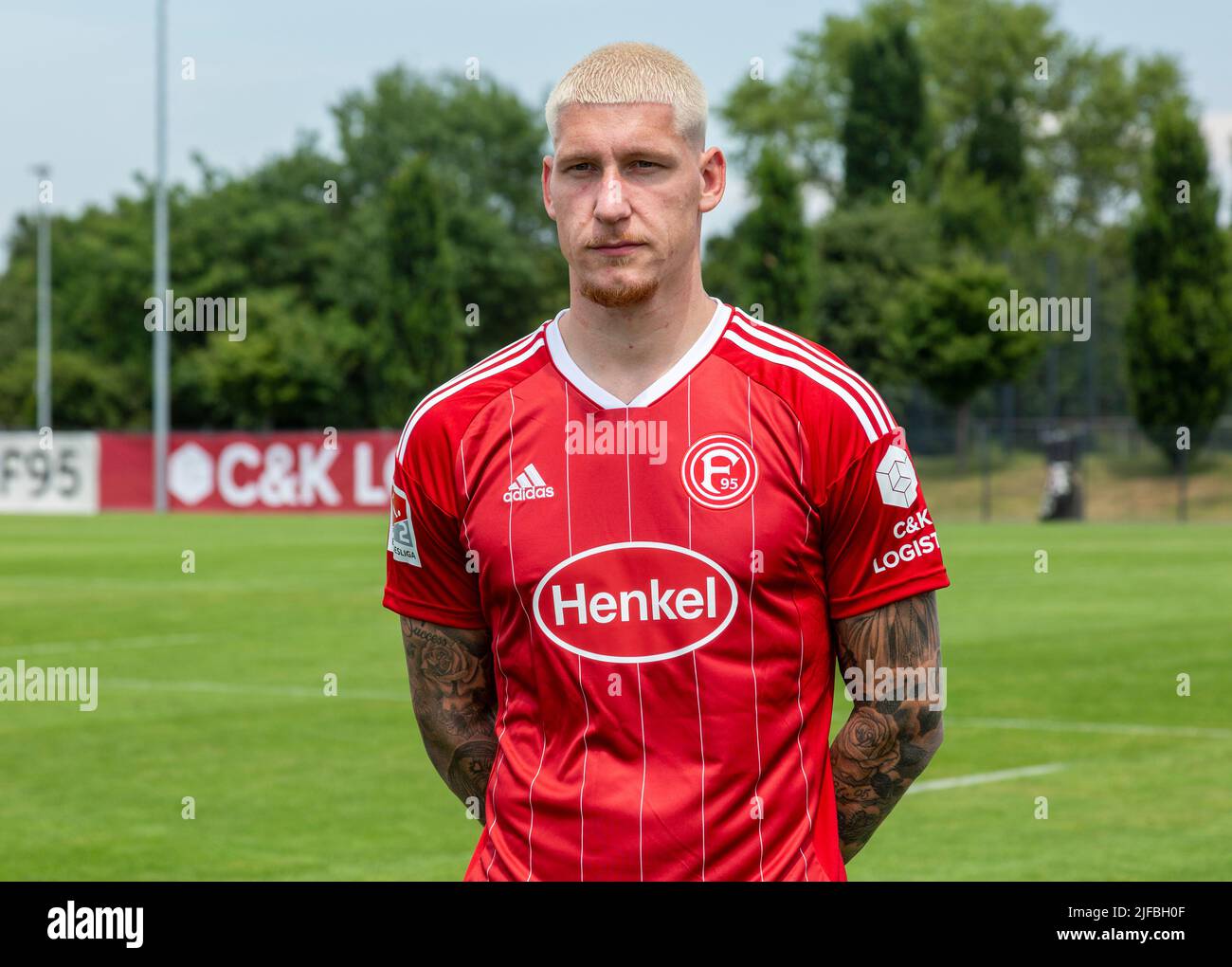 Fußball, 2. Bundesliga, 2022/2023, Fortuna Düsseldorf, Merkur Spiel Arena, Medientag, Teampräsentation für die neue Spielsaison, Pressefotoaufnahmen, Jordy de Wijs Stockfoto
