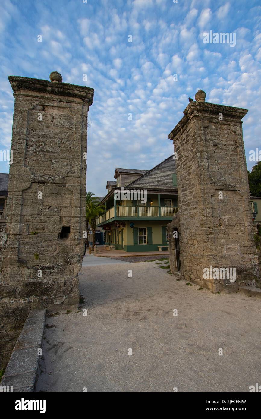 Das historische Stadttor von St. Augustine, Florida wurde 1808 errichtet Stockfoto