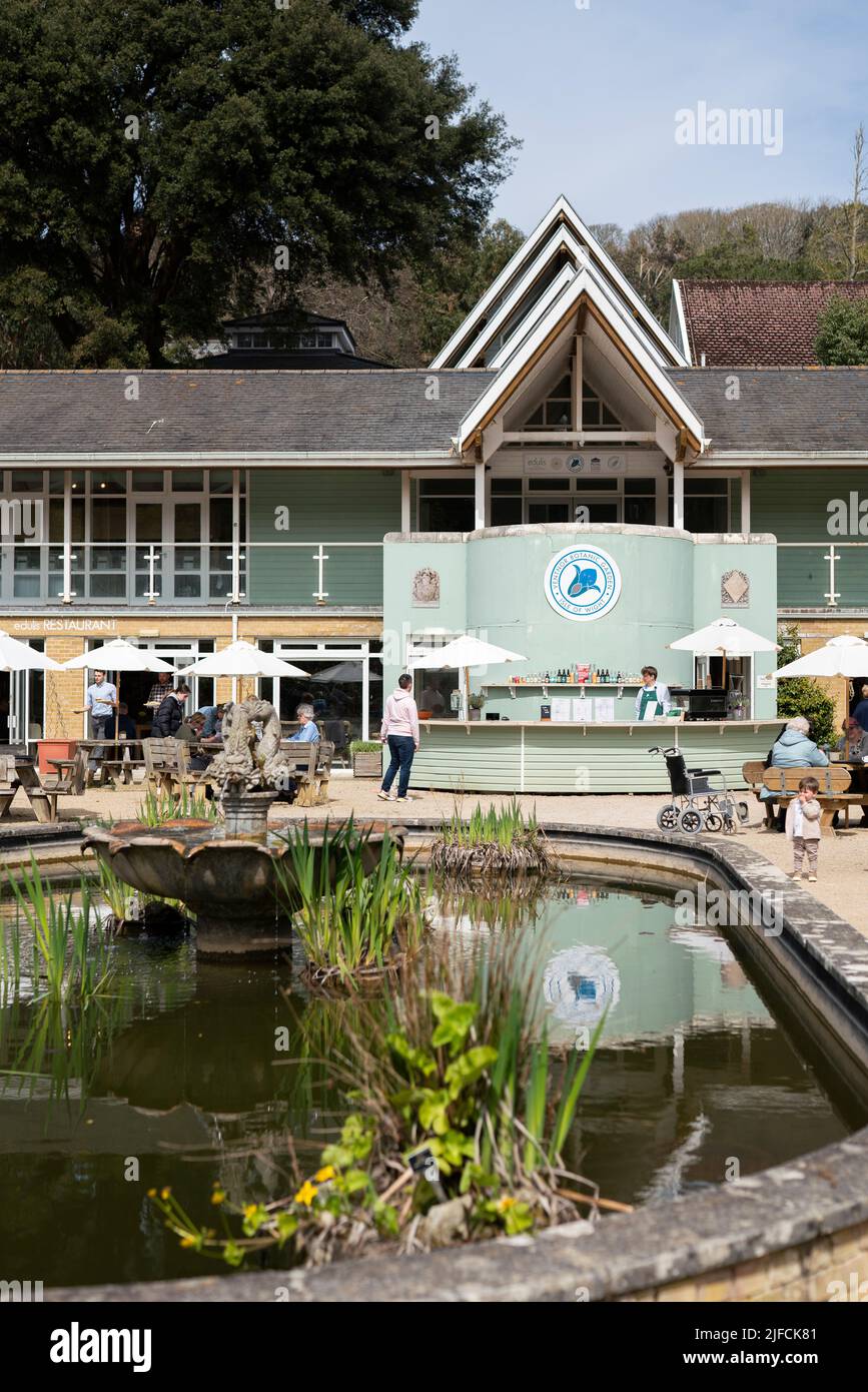 Gesamtansicht des Cafés und Restaurants des Botanischen Gartens Ventnor auf der Isle of Wight. Stockfoto Gesamtansicht des Cafés und Restaurants des Botanischen Gartens Ventnor auf der Isle of Wight. Stockfoto