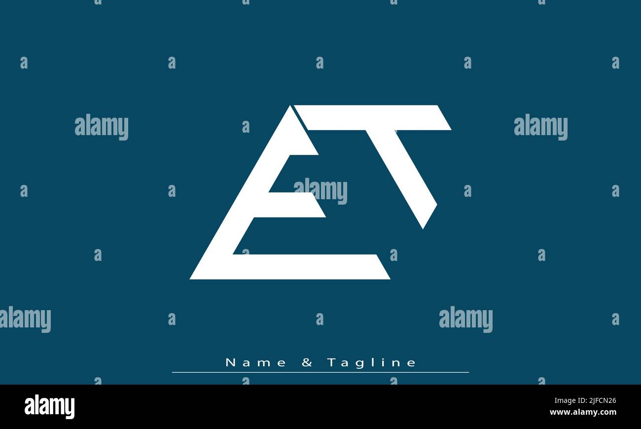 Buchstaben Buchstaben Initialen Monogramm Logo ET , TE Stock Vektor