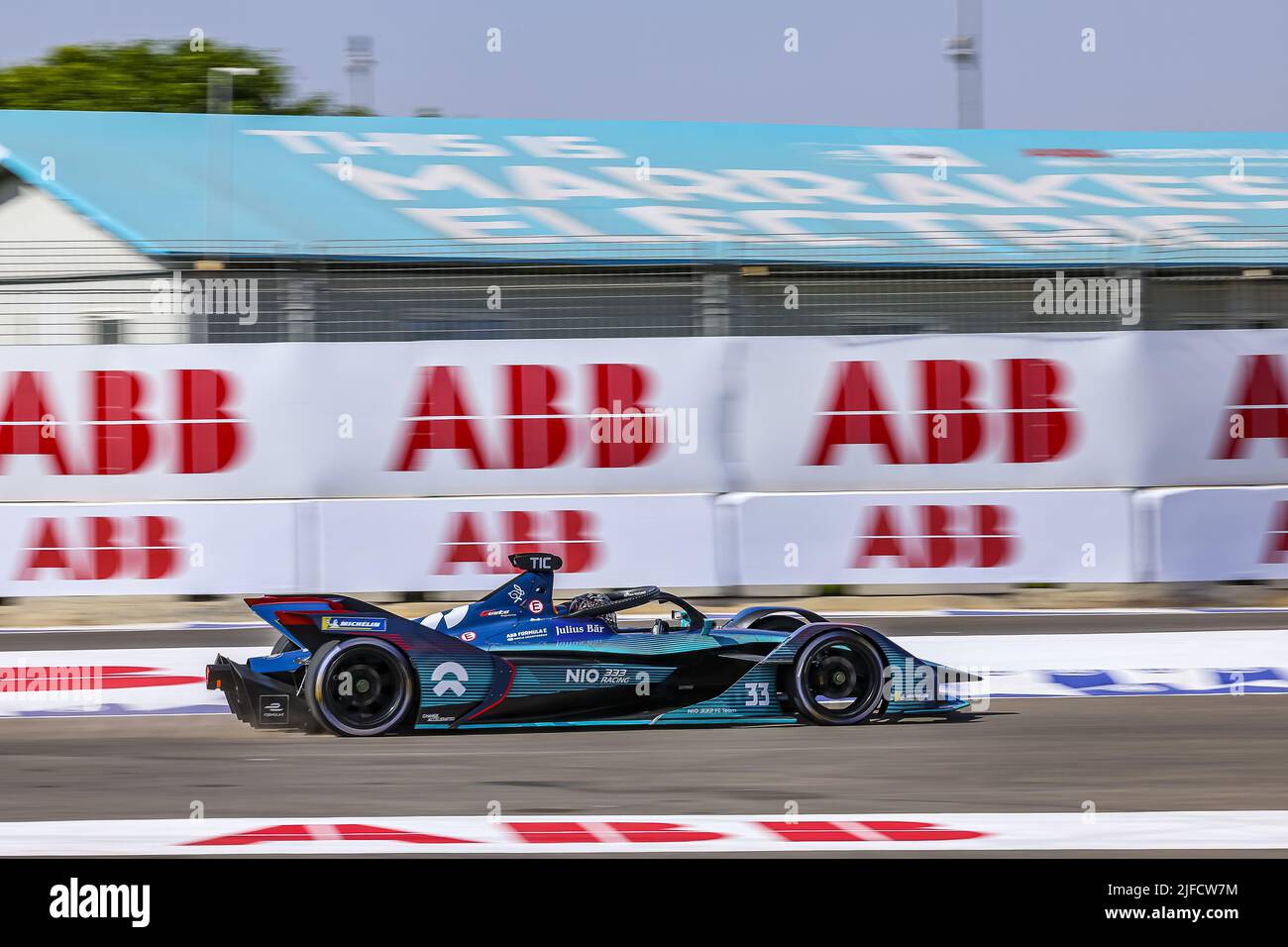 Marrakesch, Marokko. 01.. Juli 2022. 33 TICKTUM Dan (gbr), NIO 333 FE Team, Nio 333 001, Aktion während des Marrakesch ePrix 2022, 7. Treffen der ABB FIA Formel E Weltmeisterschaft 2021-22, auf dem Circuit International Automobile Moulay El Hassan vom 30. Juni bis 2. Juli in Marrakesch, Marokko - Foto: Gregory Lenormand/DPPI/LiveMedia Kredit: Independent Photo Agency/Alamy Live News Stockfoto