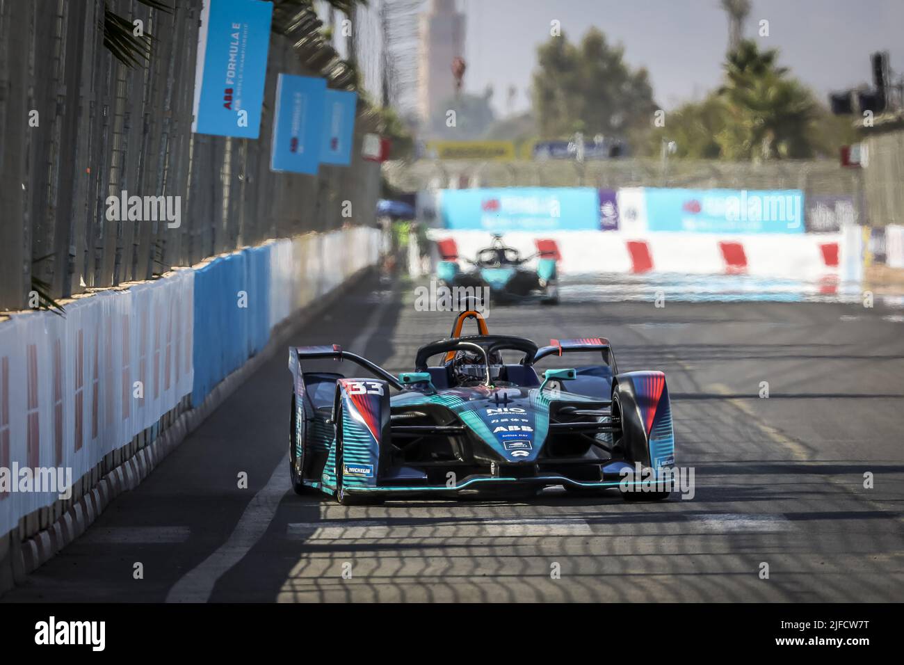 Marrakesch, Marokko. 01.. Juli 2022. 33 TICKTUM Dan (gbr), NIO 333 FE Team, Nio 333 001, Aktion während des Marrakesch ePrix 2022, 7. Treffen der ABB FIA Formel E Weltmeisterschaft 2021-22, auf dem Circuit International Automobile Moulay El Hassan vom 30. Juni bis 2. Juli in Marrakesch, Marokko - Foto: Gregory Lenormand/DPPI/LiveMedia Kredit: Independent Photo Agency/Alamy Live News Stockfoto