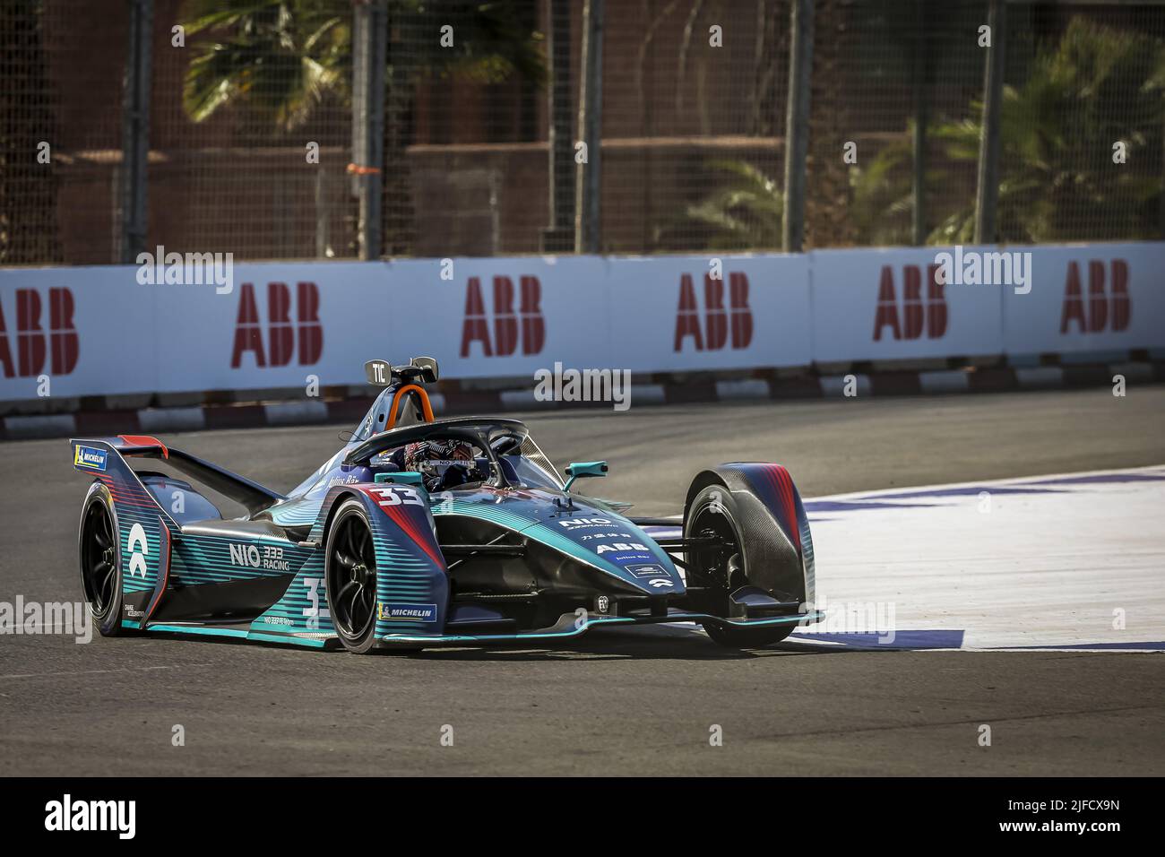Marrakesch, Marokko. 01.. Juli 2022. 33 TICKTUM Dan (gbr), NIO 333 FE Team, Nio 333 001, Aktion während des Marrakesch ePrix 2022, 7. Treffen der ABB FIA Formel E Weltmeisterschaft 2021-22, auf dem Circuit International Automobile Moulay El Hassan vom 30. Juni bis 2. Juli in Marrakesch, Marokko - Foto: Gregory Lenormand/DPPI/LiveMedia Kredit: Independent Photo Agency/Alamy Live News Stockfoto