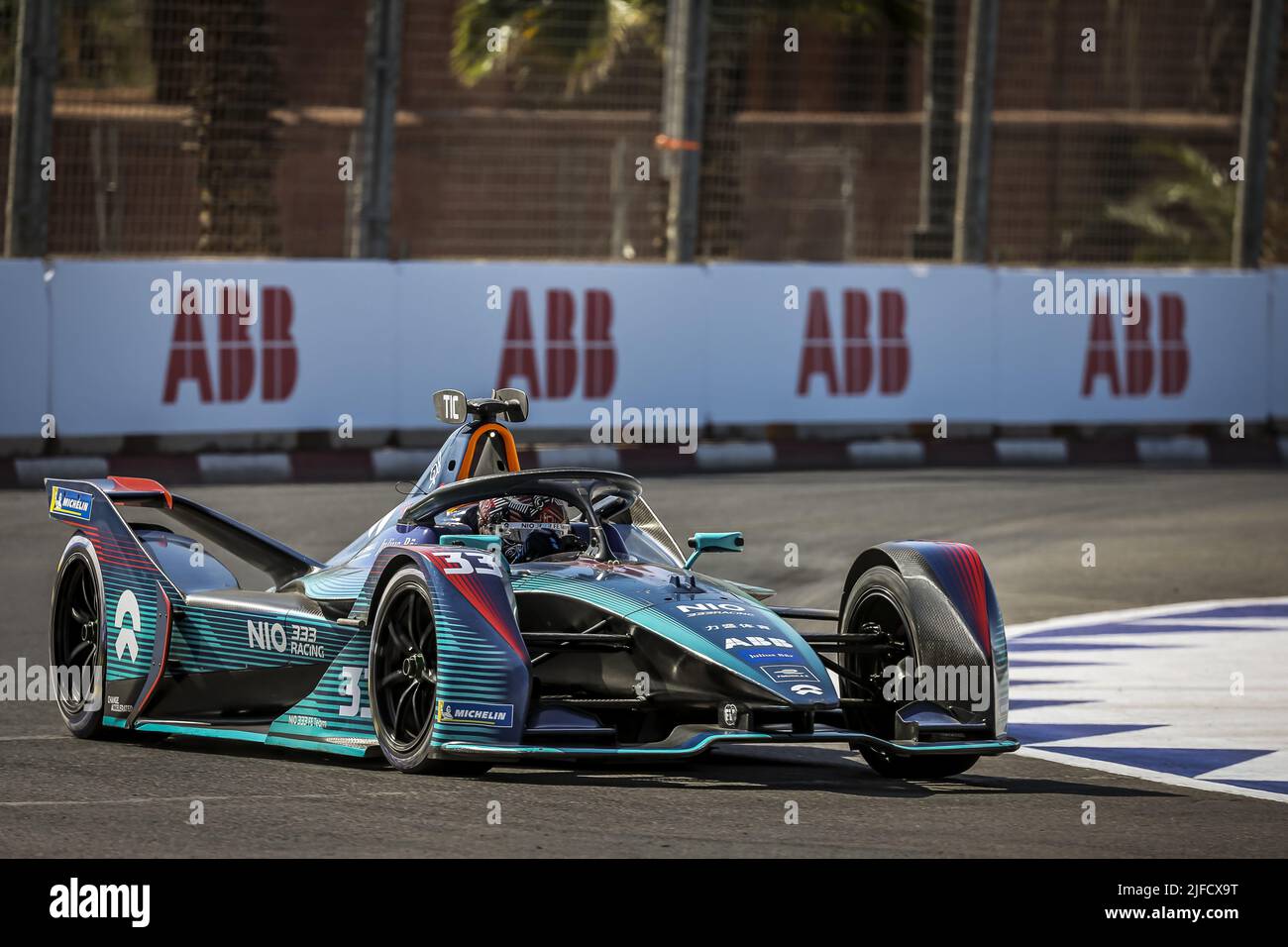 Marrakesch, Marokko. 01.. Juli 2022. 33 TICKTUM Dan (gbr), NIO 333 FE Team, Nio 333 001, Aktion während des Marrakesch ePrix 2022, 7. Treffen der ABB FIA Formel E Weltmeisterschaft 2021-22, auf dem Circuit International Automobile Moulay El Hassan vom 30. Juni bis 2. Juli in Marrakesch, Marokko - Foto: Gregory Lenormand/DPPI/LiveMedia Kredit: Independent Photo Agency/Alamy Live News Stockfoto