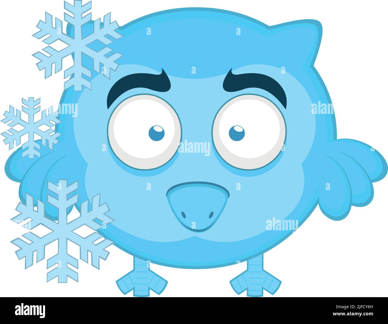 Vektor-Illustration von einem gefrorenen und frostet Cartoon Eule Stock Vektor