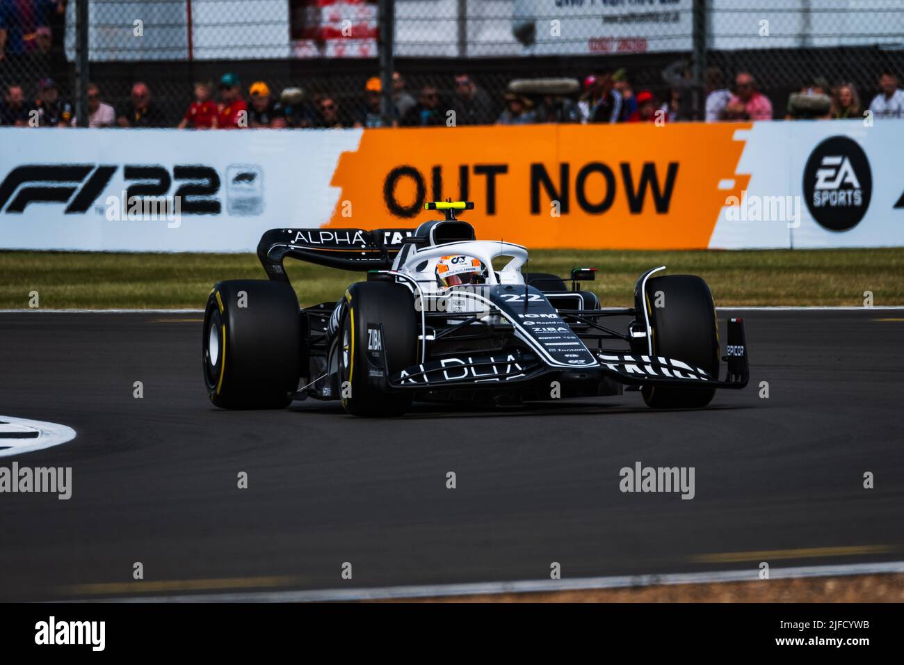 SILVERSTONE, England, 01.JULY 2022;#22, Yuki TSUNODA, JAP, Team Scuderia Alpha Tauri, AT02, HONDA, Formel-1-RA620-Motor, GROSSER Preis VON GROSSBRITANNIEN F1 Stockfoto
