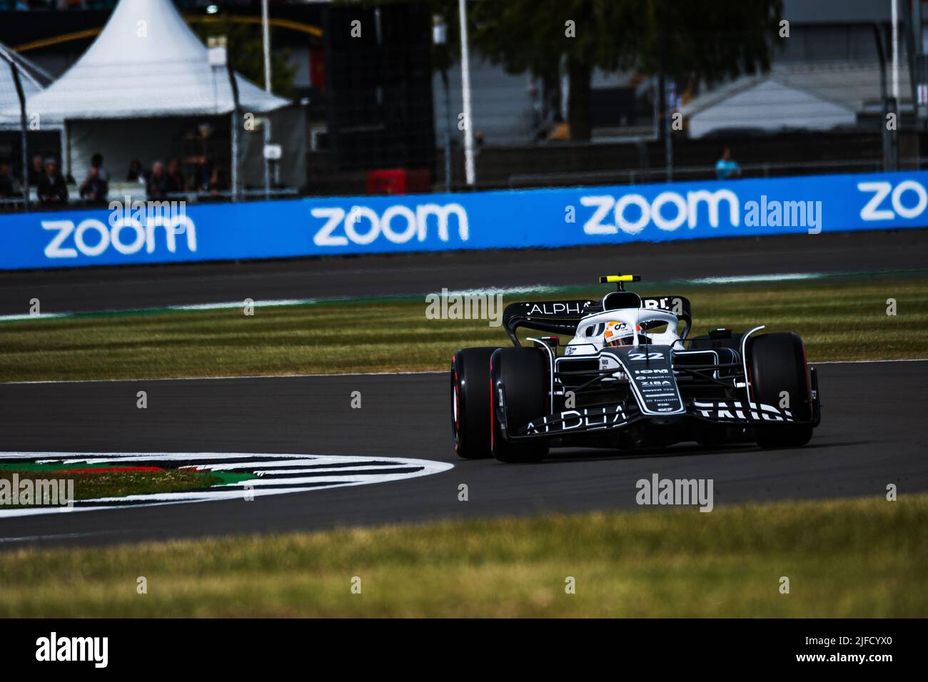 SILVERSTONE, England, 01.JULY 2022;#22, Yuki TSUNODA, JAP, Team Scuderia Alpha Tauri, AT02, HONDA, Formel-1-RA620-Motor, GROSSER Preis VON GROSSBRITANNIEN F1 Stockfoto