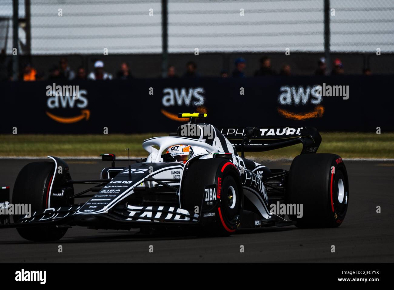 SILVERSTONE, England, 01.JULY 2022;#22, Yuki TSUNODA, JAP, Team Scuderia Alpha Tauri, AT02, HONDA, Formel-1-RA620-Motor, GROSSER Preis VON GROSSBRITANNIEN F1 Stockfoto