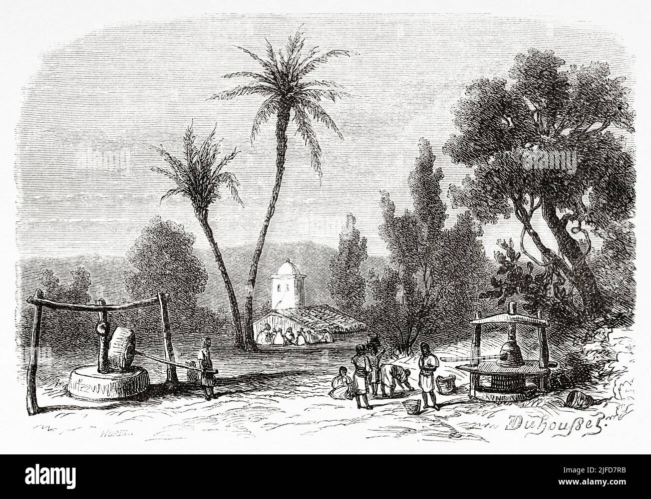 Djema-Sah-Ridj, Kabylei. Nord-Algerien, Afrika. Ausflug in die große Kabylei von Commander Emile Duhousset 1864 von Le Tour du Monde 1867 Stockfoto